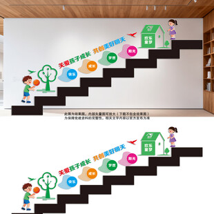 幼儿园形象阶梯墙