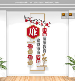 竖版廉洁校园文化墙