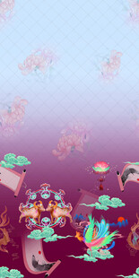 梦幻国风神话场景插画