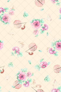 清新花卉图案背景纹理