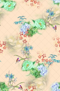 花鸟中式风精美图案纹理
