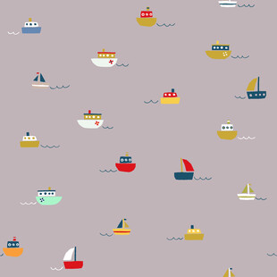 多彩船只图案背景