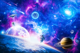 宇宙星球太空黑洞宇航员星空背景