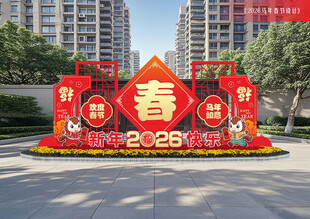 欢度春节标识牌