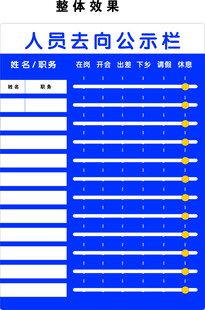 人员去向公示栏模板