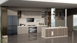 简约风格开放式厨房场景