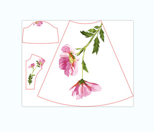 花卉图案女童裙设计图