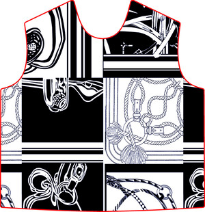 黑白几何链条图案服装设计图