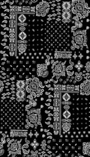 黑白几何拼接复古花纹图案