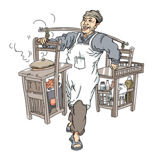 传统手艺匠人专注劳作