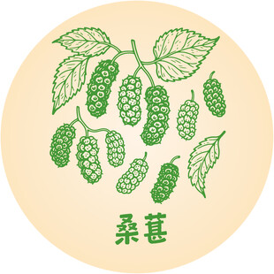 圆形图案中的鲜嫩桑葚