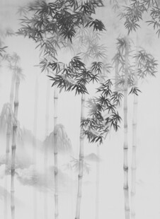 新中式水墨竹子背景墙