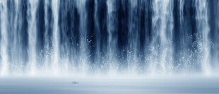 瀑布山水风景画背景图