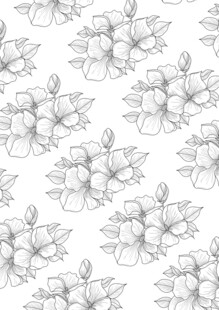 手绘花卉图案无缝背景