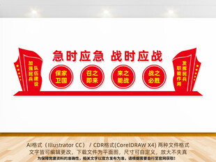 急时应急战时应战民兵文化墙