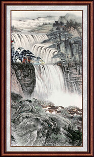 竖幅山水画 