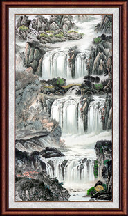 竖幅山水画 