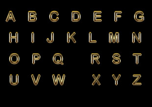 金色立体字母展示