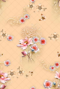 花卉星星图案的精美背景
