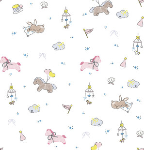 可爱动物与装饰元素图案