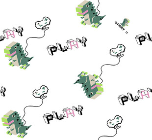 卡通小狗与图案