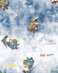 卡通动物云朵梦幻图案