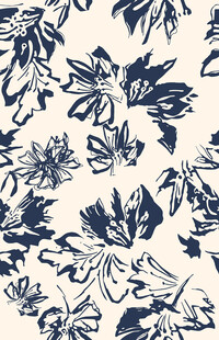 蓝白花卉图案背景纹理