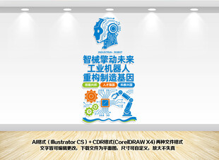 竖版ai科技机器人文化墙