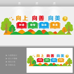 现代校园教室校风校训教育文化墙