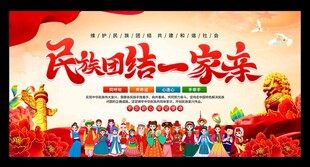 民族团结展板
