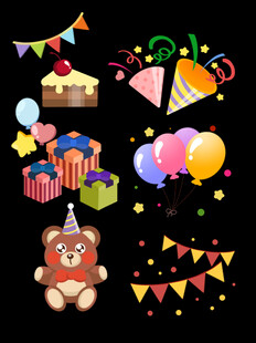生日派对小熊礼物