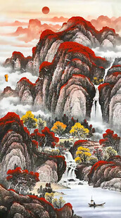 竖幅山水风景画