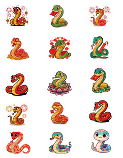 多样创意蛇形象图案集合