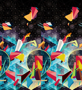 梦幻多彩书籍漂浮奇幻场景