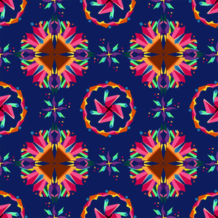 多彩几何花纹图案设计