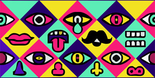 多彩趣味几何图案表情元素