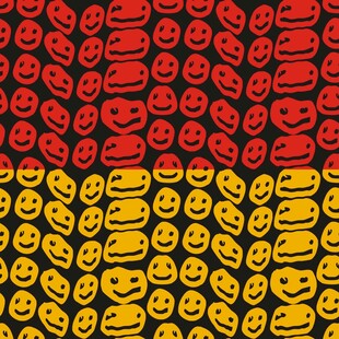 红黄相间笑脸图案纹理