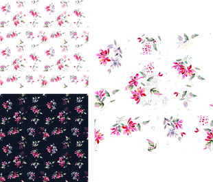 花卉图案布料展示