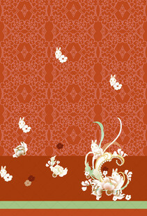 中式古典花卉蝴蝶背景图