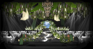 绿野仙踪主题婚礼效果图布幔森系