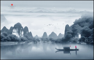 水墨画山水