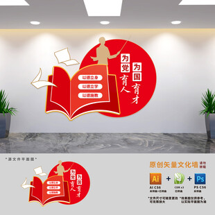 为党育人校园党建文化墙