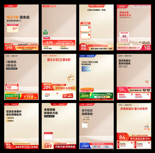 多样电商促销主图标签竖图模版