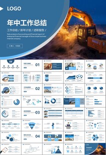 工程机械挖掘机PPT总结模板