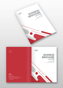 红色简约宣传册封面