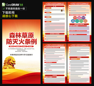 森林草原防灭火条例海报