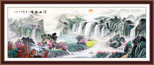 国画财源滚滚 聚财图山水画