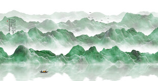 意境水墨山水画