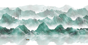 水墨意境山水画