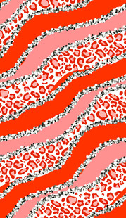 波浪形粉色豹纹图案